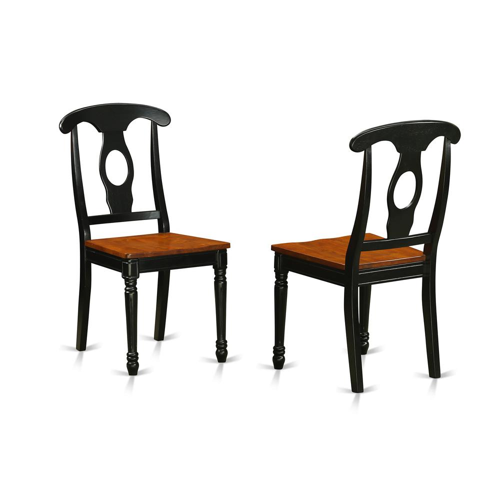 5  Pc  set  with  a  Round  Dinette  Table  and  4  Leather  Kitchen  Chairs  in  Black  and  Cherry  .