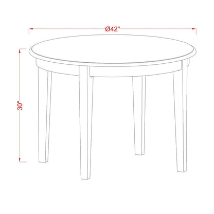 5 Piece Dining Room Furniture Set Consists of a Round Kitchen Table