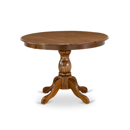 5 Piece Dining Room Furniture Set Consists of a Round Solid Wood Table