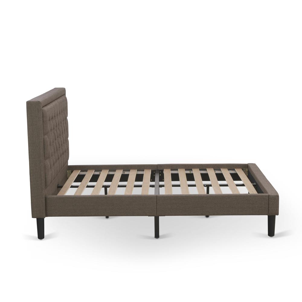 KD18F-1VL0C 2 Piece Full Size Bed Set - Full Size Bed Brown Headboard with 1 Night Stand - Black Finish Legs