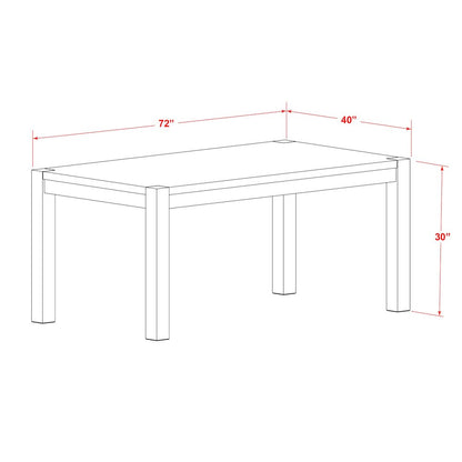 5 Piece Dinette Set Includes a Rectangle Rustic Wood Dining Table and 4 Chairs