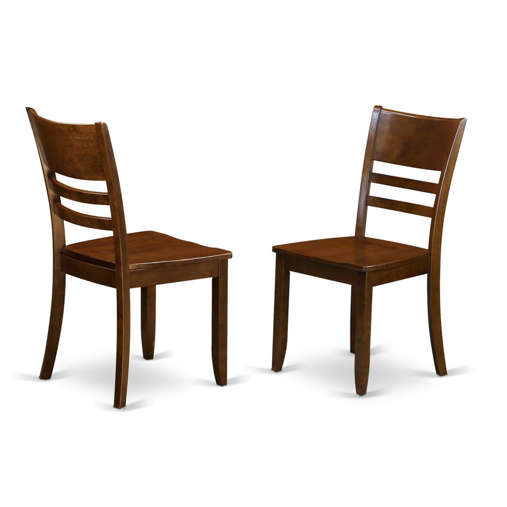 Pc  set  Vancouver  Table  with  a  17in  Leaf  and  6  Wood  Kitchen  Chairs  in  Espresso  .