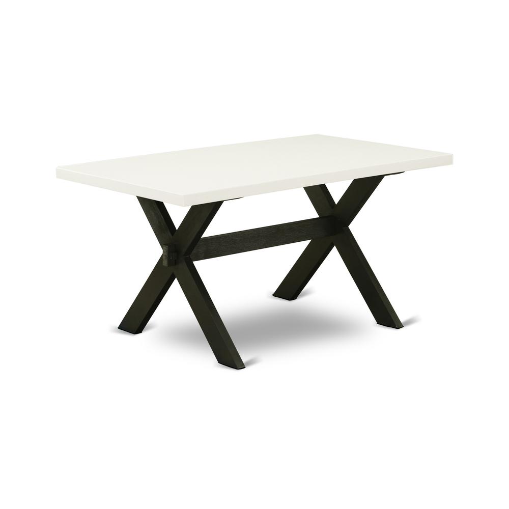 7-Piece Kitchen Dining Table Set - 6 Parson Chairs and a Rectangular Dining Table Hardwood Structure