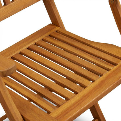 Wooden Patio Chair Set of 2 - Oil Finish, Durable and Comfortable Seating