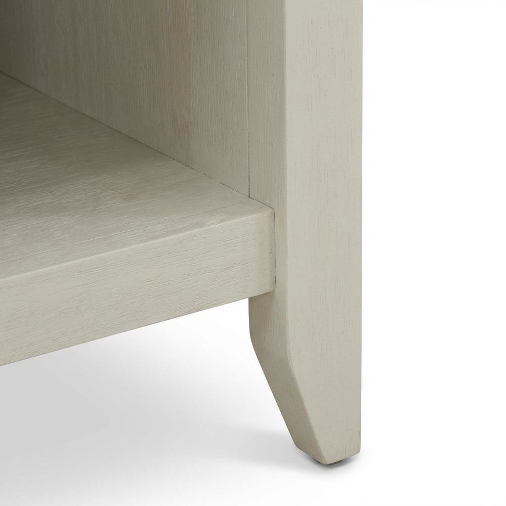 Small Night Stand with Modern Drawer and Sturdy Build in Butter Cream Finish