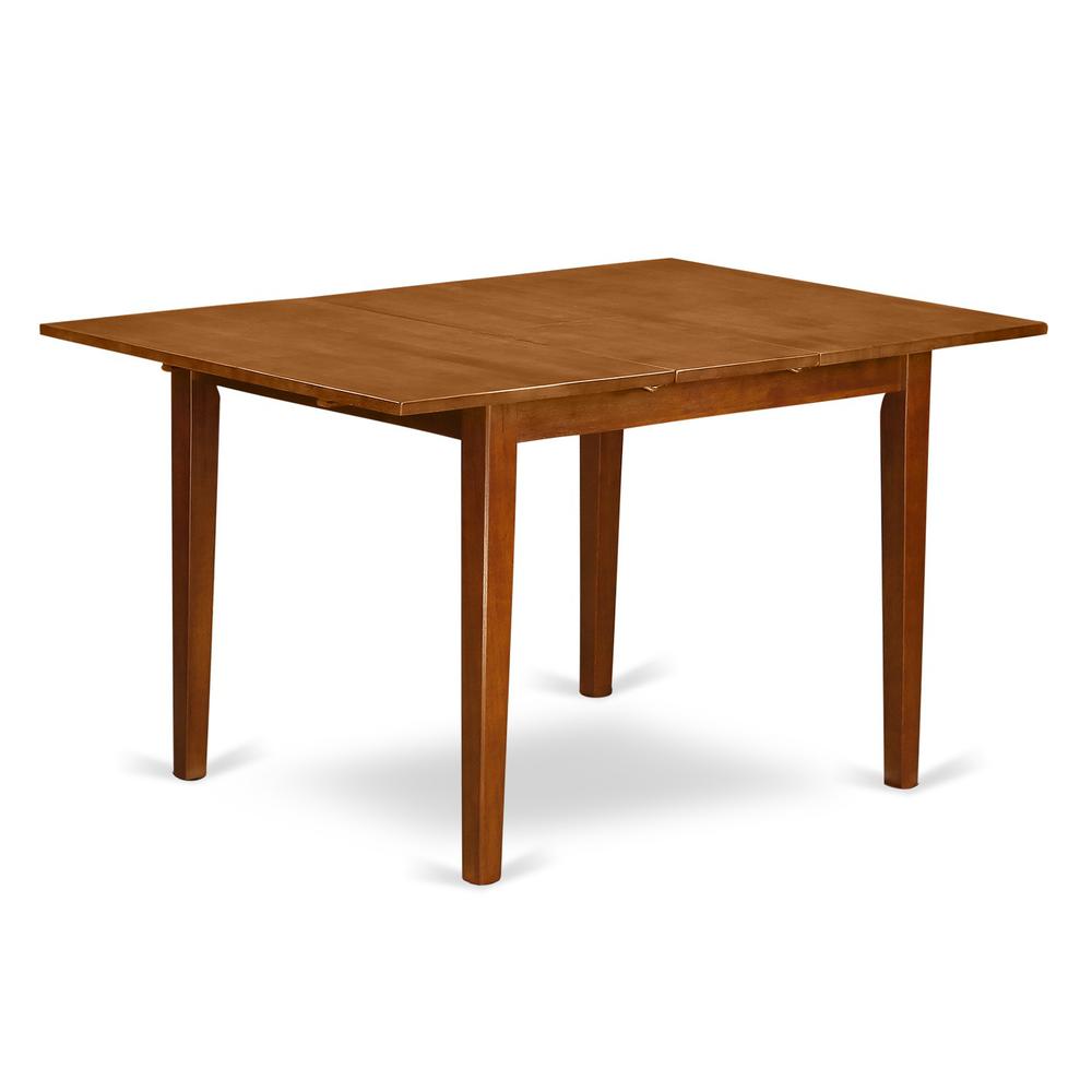 3  Pc  set  Milan  with  Leaf  and  2  Wood  dinette  Chairs  in  Saddle  Brown  .