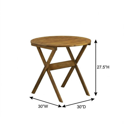 3-Piece Outdoor Bistro Set with Oil Finish, Foldable Table and 2 Camping Chairs