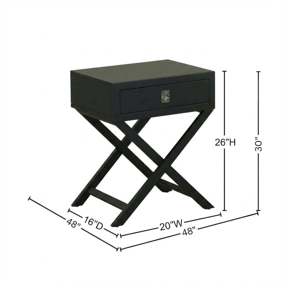 Black Bedroom Nightstand with Clean Design and Sturdy Construction