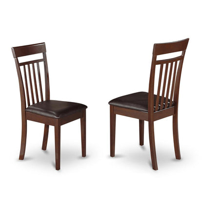 5  Pc  set  with  a  Round  Table  and  4  Leather  Dinette  Chairs  in  Mahogany