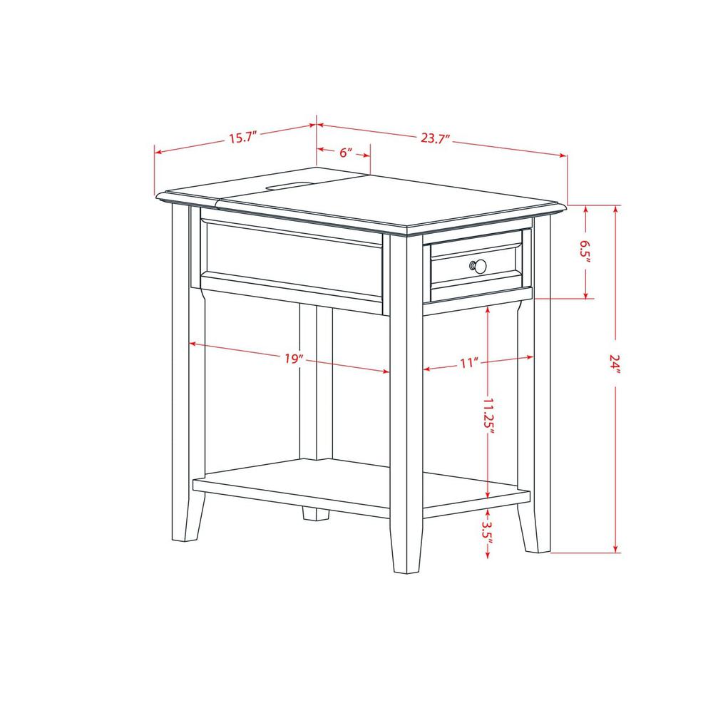 GB28Q-1DE07 2-Piece Platform Bed Set with a Platform Bed and 1 Distressed Jacobean End Tables - Brown Faux Leather and Black Legs