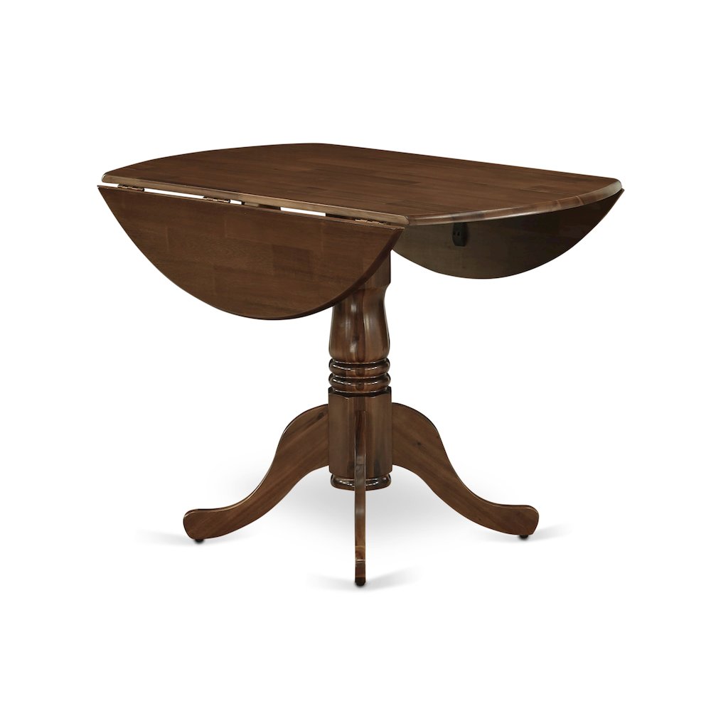 5 Piece Dinette Set Consists of a Round Kitchen Table with Dropleaf