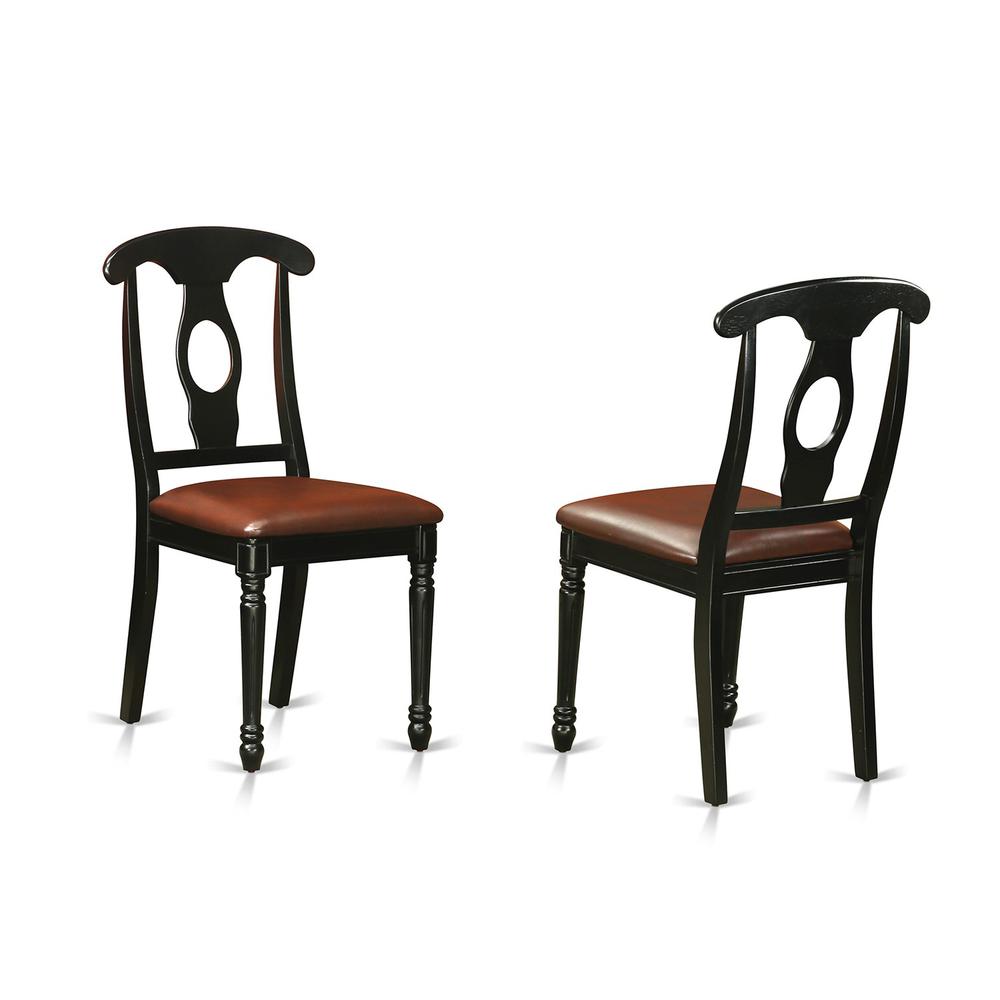 5  Pc  Dining  Room  set  with  a  Kitchen  Table  and  4  Leather  Dining  Chairs  in  Black