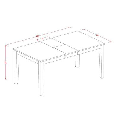 Dining Room Set Black & Cherry, NIDO7-BCH-W
