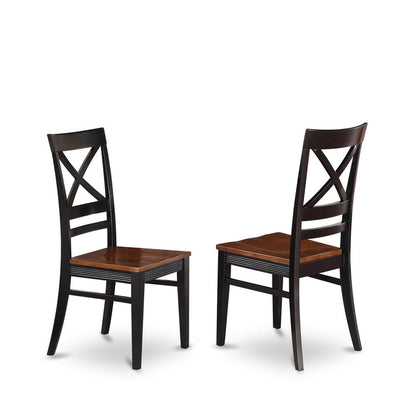 5  Pc  Table  set  with  a  Dining  Table  and  4  Dining  Chairs  in  Black  and  Cherry