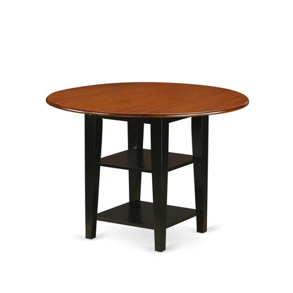 Dining Room Set Black & Cherry, SUQU5-BCH-W