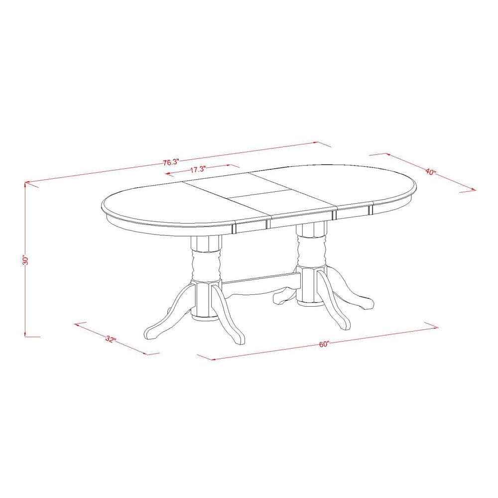 Dining Room Set Linen White, VAGA7-LWH-35