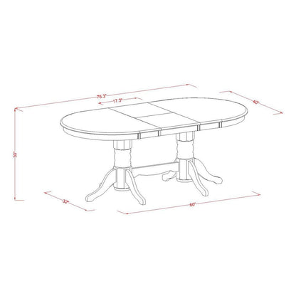 Dining Room Set Linen White, VAGA7-LWH-35