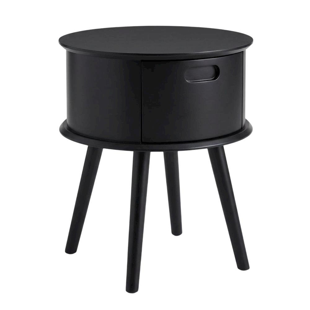 Black Bedroom Nightstand with Modern Design and Durable Construction