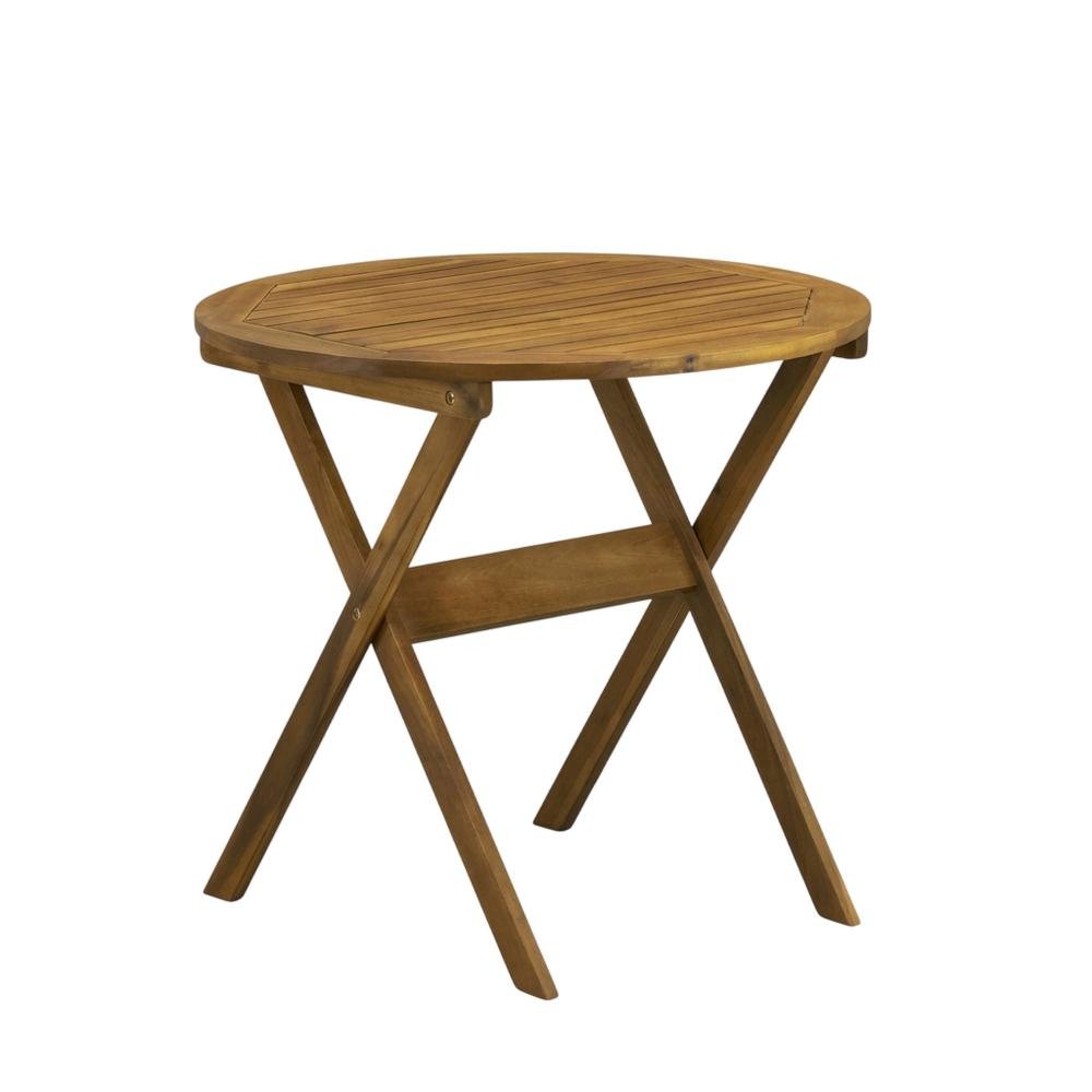 3-Piece Outdoor Bistro Set with Oil Finish, Foldable Table and 2 Camping Chairs