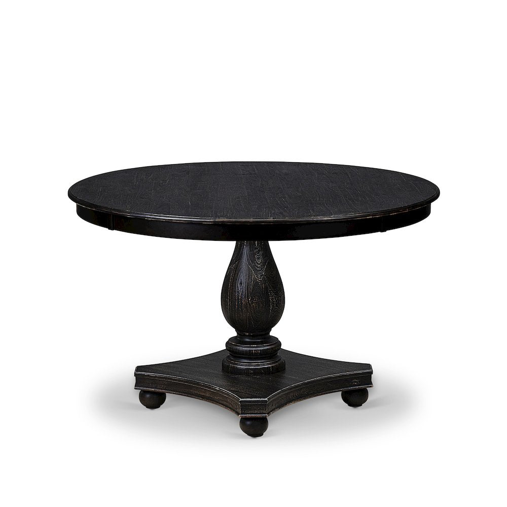 7 Piece Dining Table Set Contains 48" Round Table In Burgandy Color