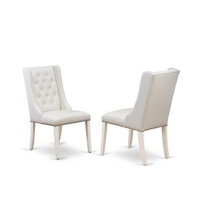 East West Furniture SUFO3-LWH-44 3-Piece Kitchen Table Set Includes 1 Dining Table with Two Shelves - 2 Light Grey Linen Fabric Upholstered Dining Chairs with Button Tufted Back - Linen White Finish