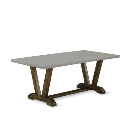 East West Furniture V797Ga740-9 - 9-Piece Kitchen Table Set - 8 Padded Parson Chairs and a Rectangular Table Solid Wood Frame