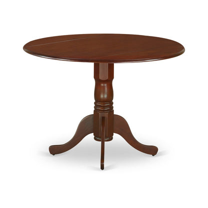 5 Piece Dining Room Set Consists of a Round Solid Wood Table with Dropleaf