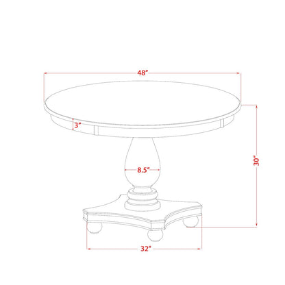 7 Piece Dining Table Set Contains 48" Round Table In Burgandy Color
