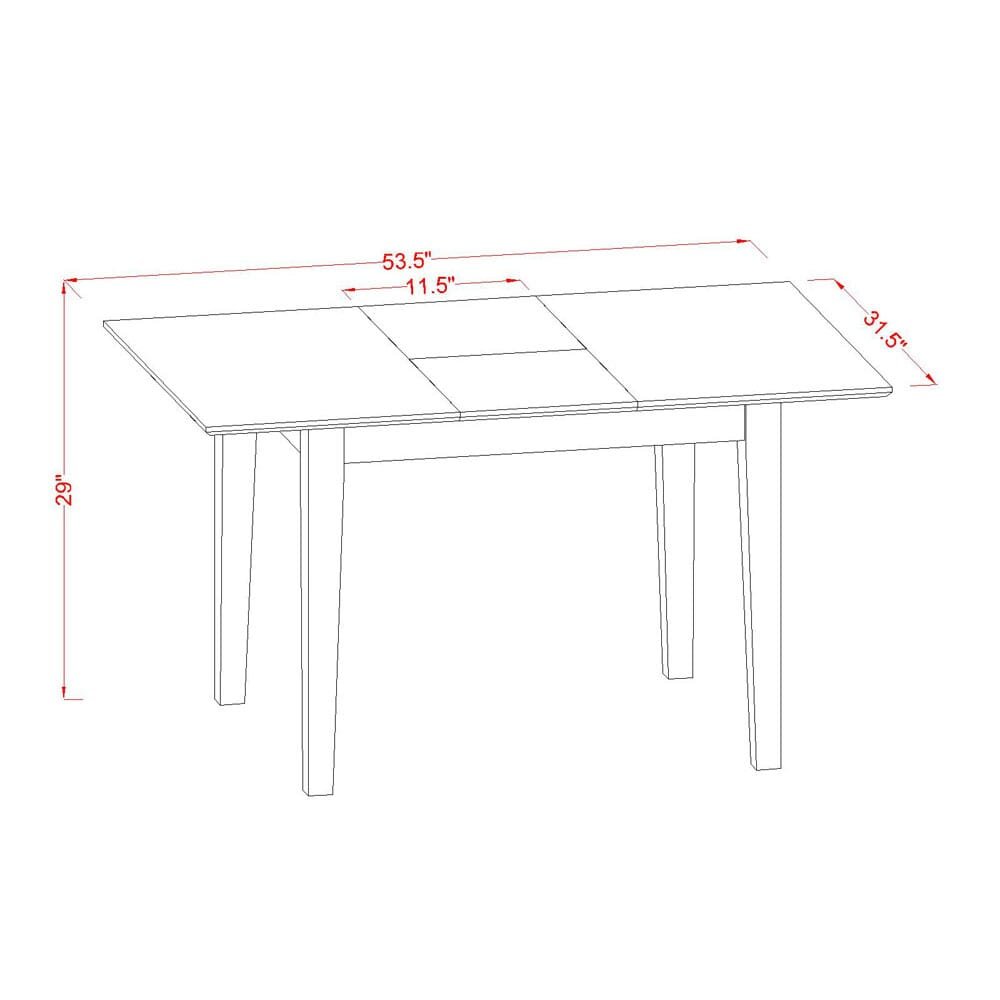 3  Pc  Small  Kitchen  nook  Dining  set  -  Table  with  Leaf  and  2  Dining  Chairs