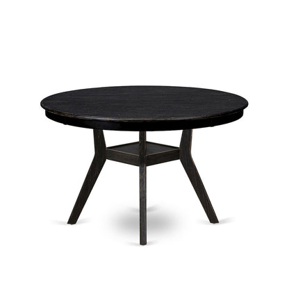 5 Piece Dining Table Set Contains 48" Round Table In Light Gray Color