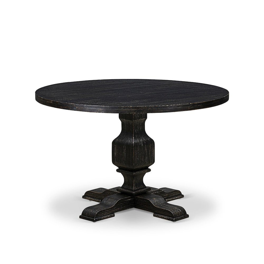 5 Piece Dining Table Set Contains 48" Round Table In Light Gray Color