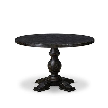 5 Piece Dining Table Set Consists Of 48" Round Table In Light Gray Color