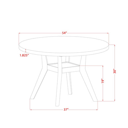 5-Pc Kitchen Table Set Include A Dinning Table And 4 Light Gray Dining Chairs