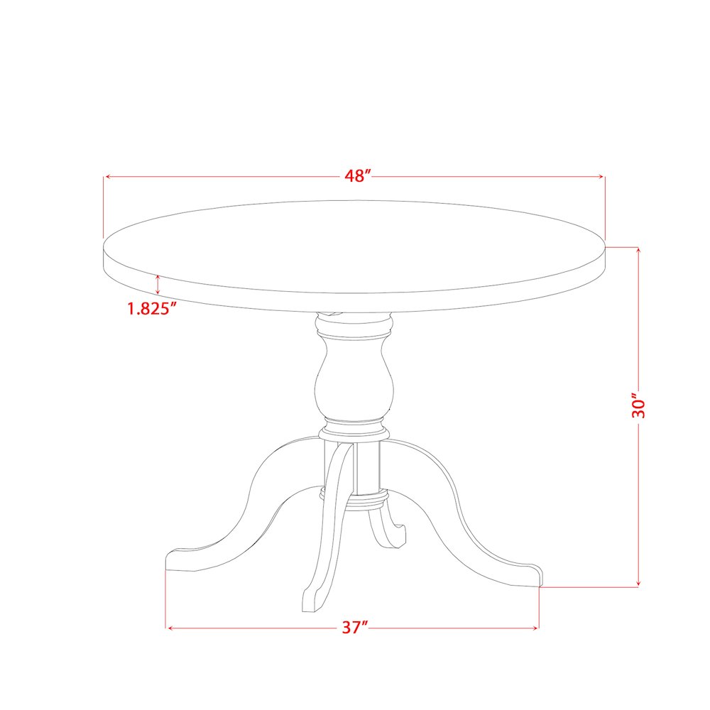 5 Piece Dining Table Set Includes 48" Round Table In Light Gray Color