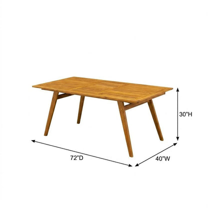 Wood-Tone Oil 9-Piece Patio Set with 8 Armchairs and Rectangle Table Wood Legs