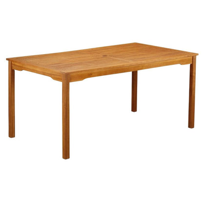 Wooden Patio Set with Oil Finish, Dining Table and 6 Outdoor Side Chairs