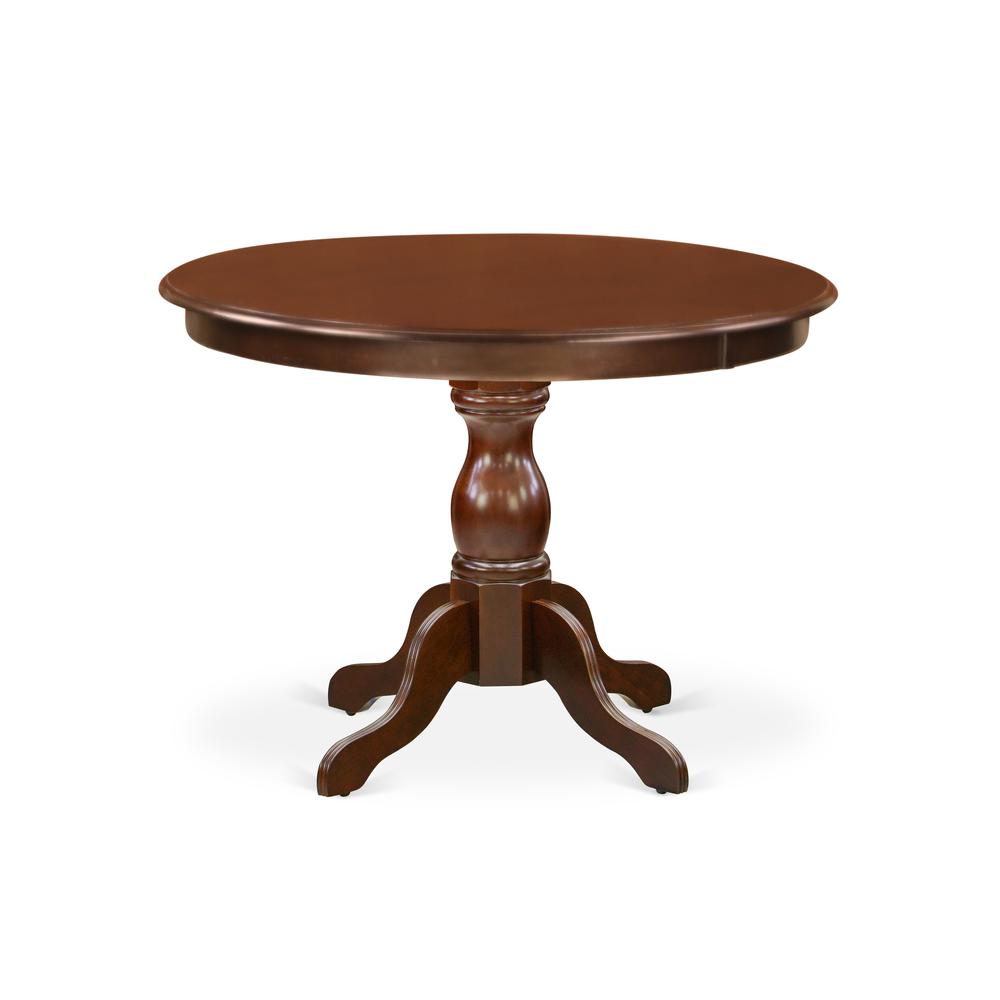 East West Furniture HBDU3-MAH-C 3 Piece Kitchen Table Set - Mahogany Dining Room Table and 2 Mahogany Faux Leather Comfortable Chairs with Panel Back - Mahogany Finish