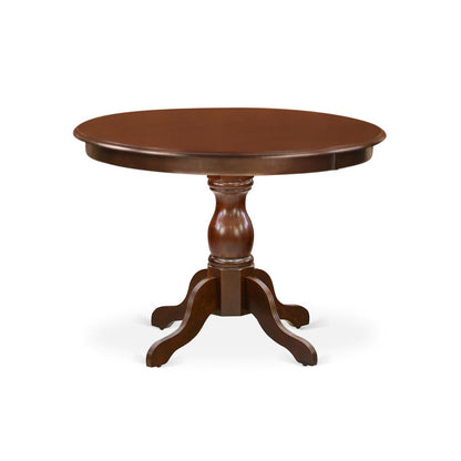 East West Furniture HBDU3-MAH-C 3 Piece Kitchen Table Set - Mahogany Dining Room Table and 2 Mahogany Faux Leather Comfortable Chairs with Panel Back - Mahogany Finish