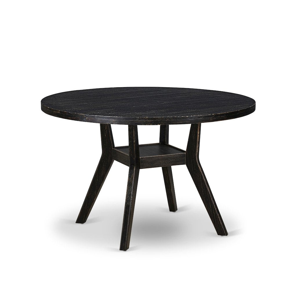 7 Piece Dining Table Set Contains 48" Round Table In Light Gray Color