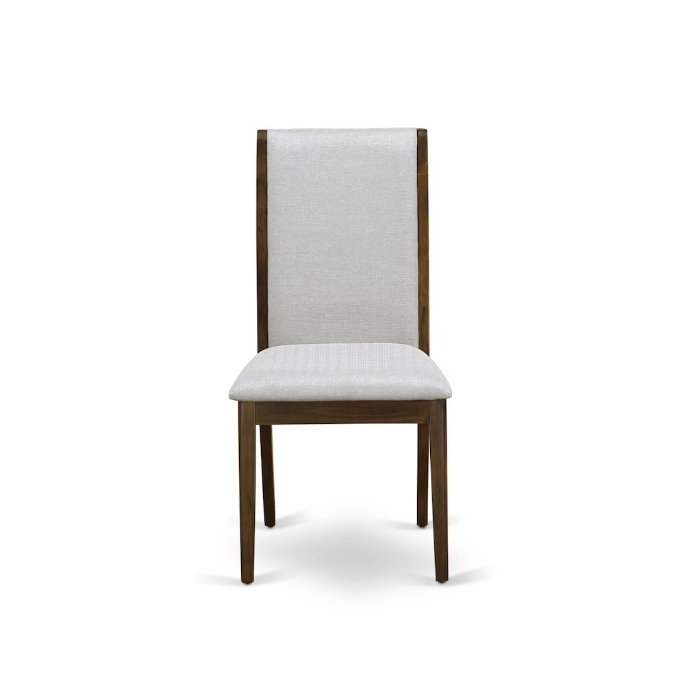 5-Piece Mid Century Dining Set A Table, 4 Grey Fabric Mid Century Dining Chairs