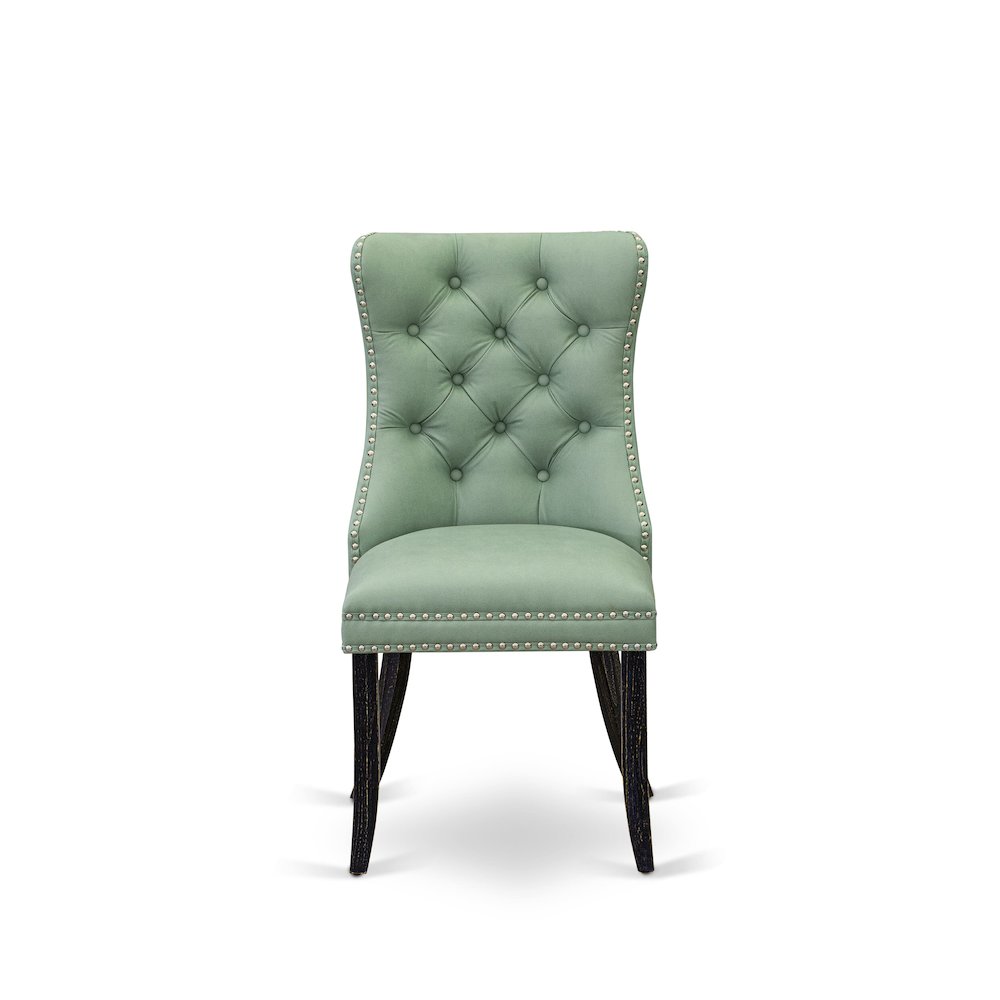 7 Piece Dinette Set Contains 48" Round Table In Willow Green Color