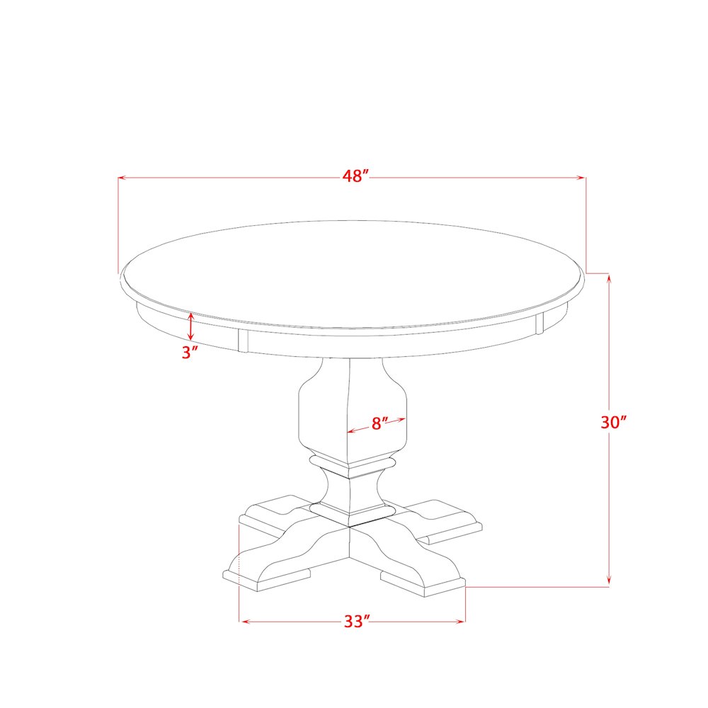 7 Piece Dining Table Set Consists Of 48" Round Table In Light Gray Color