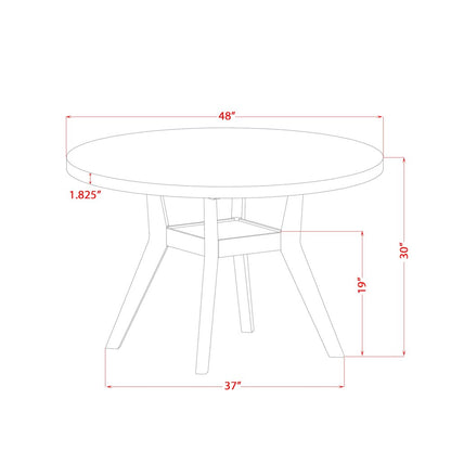 7 Piece Dining Table Set Contains 48" Round Table In Light Gray Color