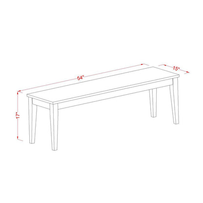 Nicoli  Dining  Bench  with  Wood  Seat  in  Buttermilk  and  Cherry  Finish