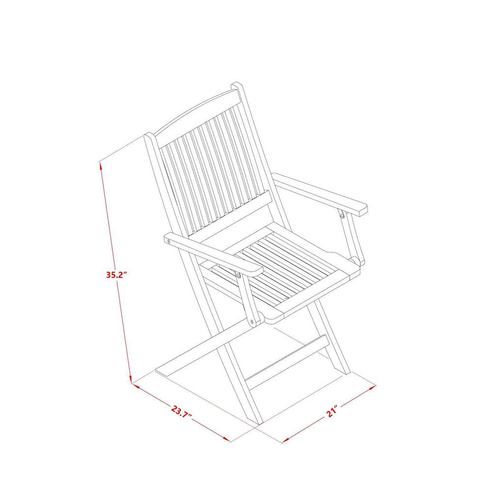 SECM3CANA 3-Piece Outdoor Dining Table Set Includes a Wooden Patio Table and 2 Outdoor Patio Chairs - Natural Oil Finish