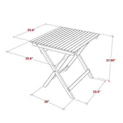 SECM3CWNA 3-Piece Outdoor Dining Set Contains a Wooden Folding Dining Table and 2 Camping Side Chairs - Natural Oil Finish