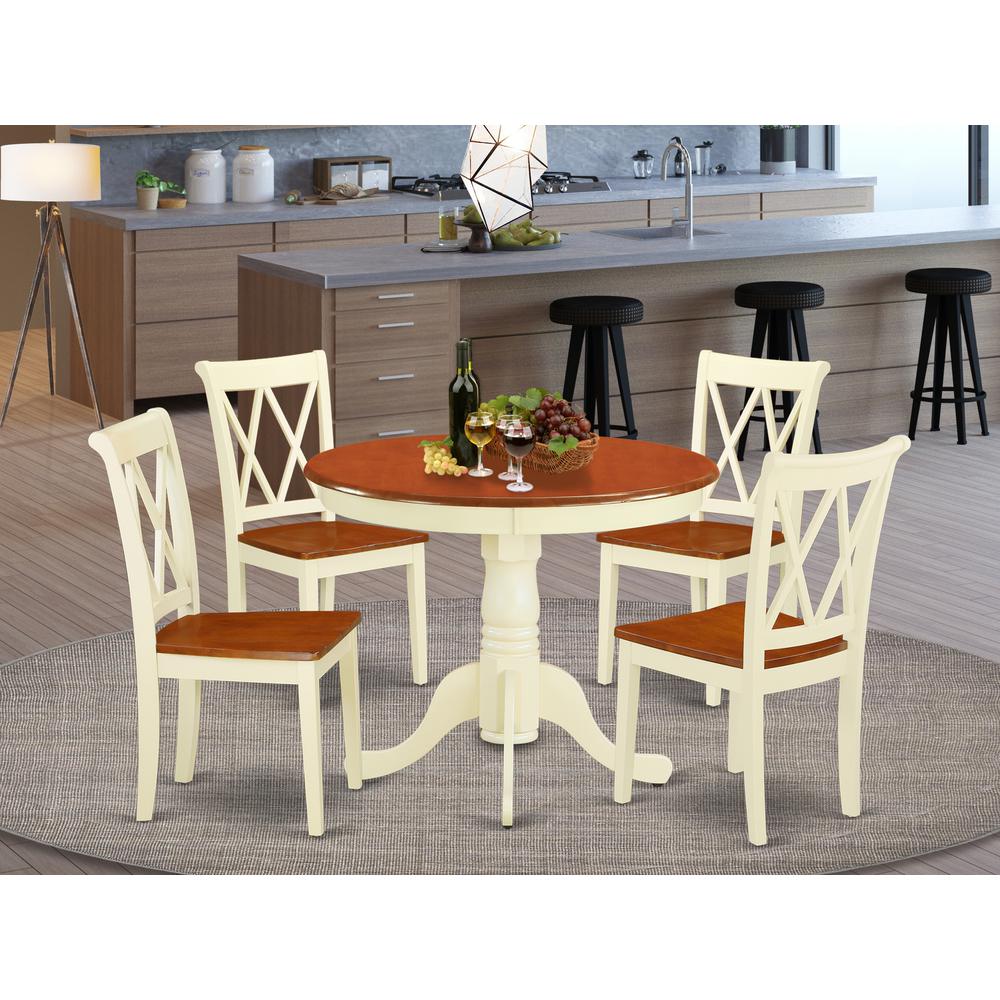 Dining Room Set Buttermilk & Cherry, ANCL5-BMK-W