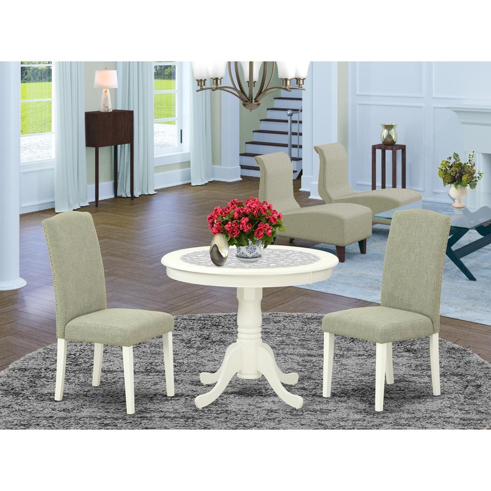 Dining Room Set Linen White, ANEN3-LWH-06