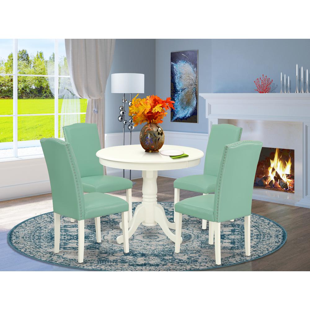 Dining Room Set Linen White, ANEN5-LWH-57