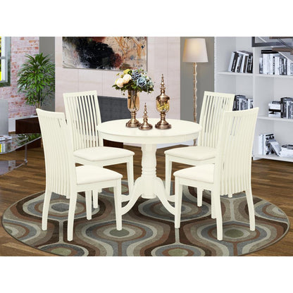 Dining Room Set Linen White, ANIP5-LWH-C